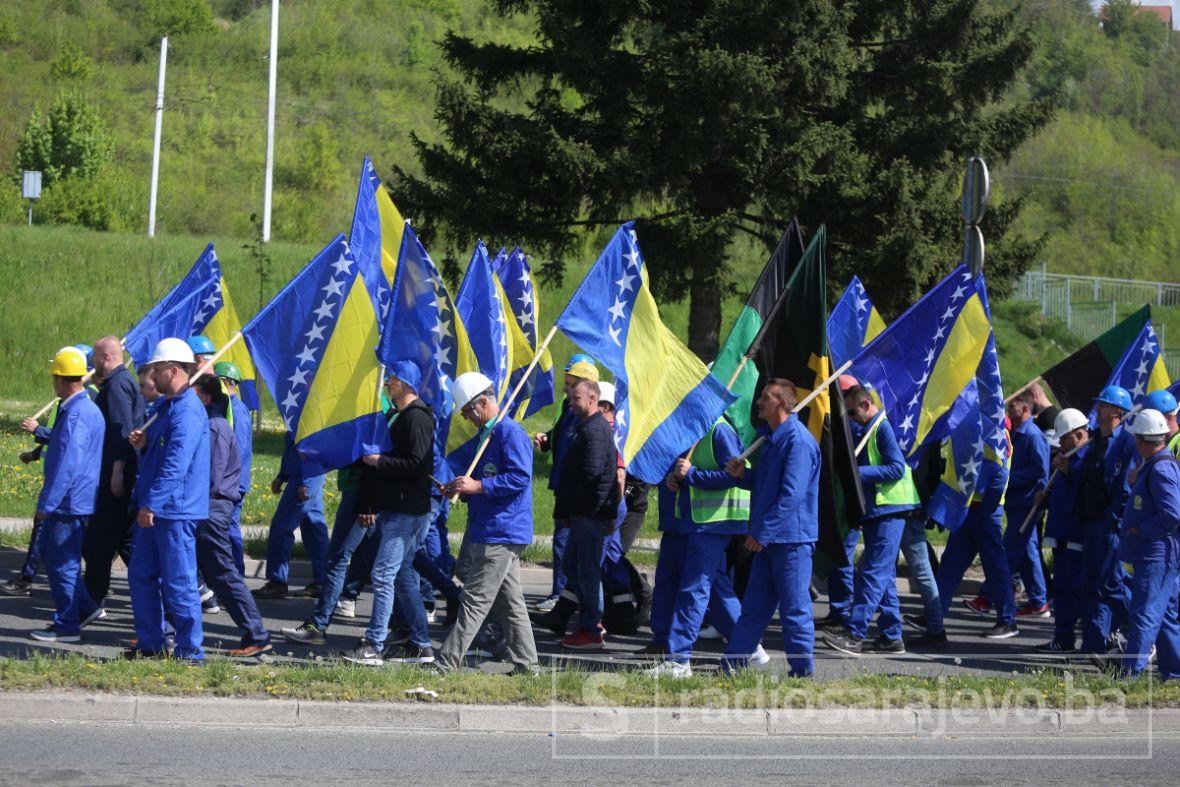 Protest rudara u Sarajevu za Prvi maj - undefined